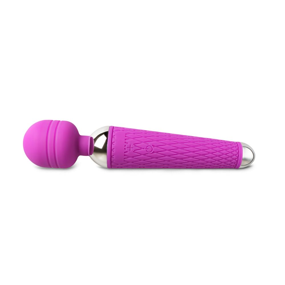 10-Speed Purple Color Rechargeable Silicone Wand Massager (USB Recharging)