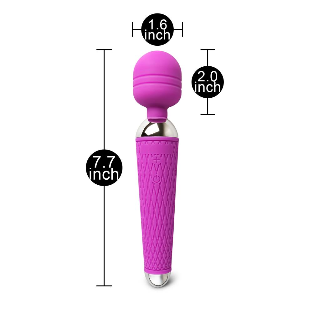 10-Speed Purple Color Rechargeable Silicone Wand Massager (USB Recharging)