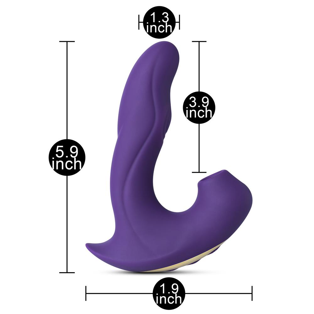 10-Speed Purple Color Silicone Clitoral and G-Spot Vibrator ( 3 Functions in 1 Sex Toy )