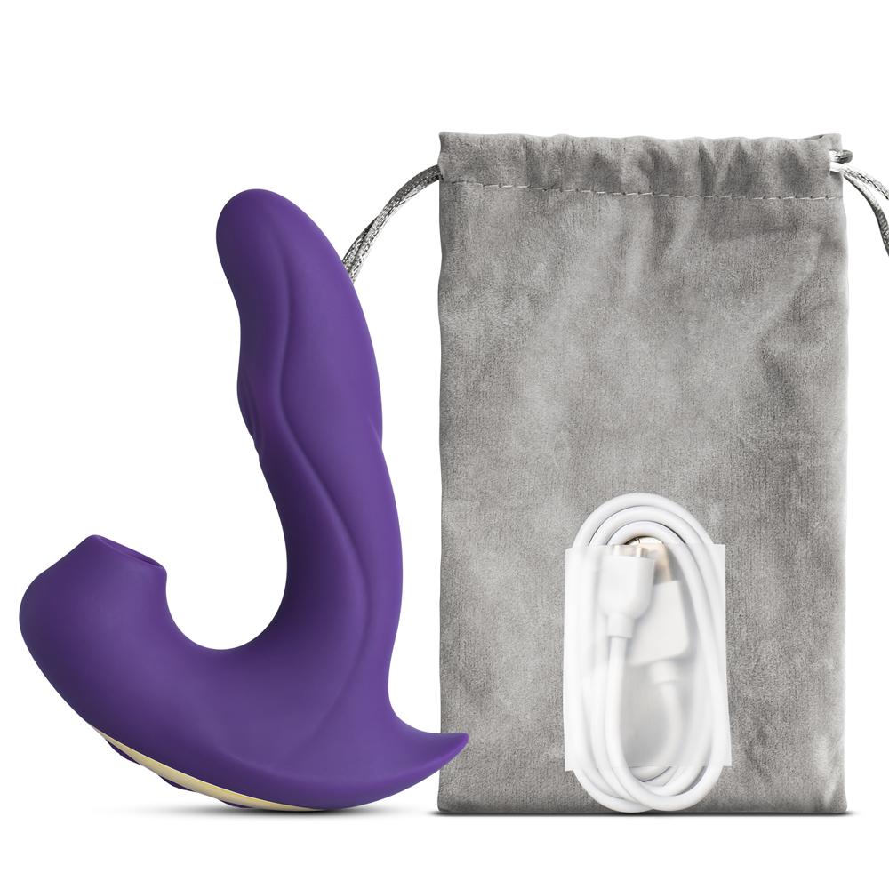 10-Speed Purple Color Silicone Clitoral and G-Spot Vibrator ( 3 Functions in 1 Sex Toy )