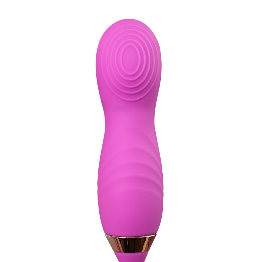 10-Speed Purple Color Silicone Clitoral Rose with Tongue Licking and Wiggling Vibrator