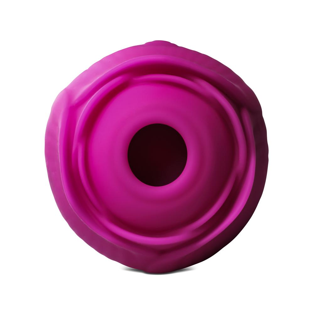 10-Speed Purple Color Silicone Clitoral Sucking Rose with Wiggling Vibrator