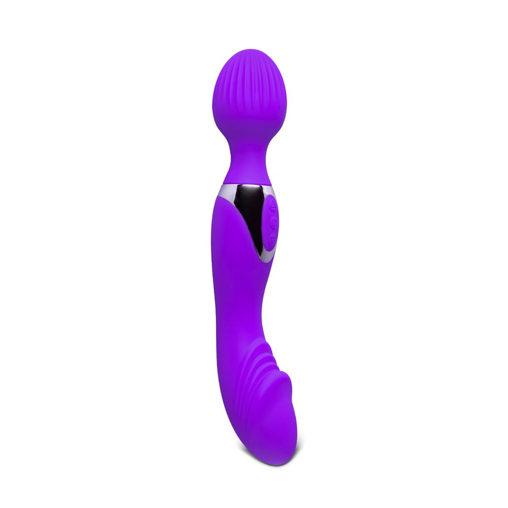 10-Speed Purple Color Silicone Double Ended Wand Massager