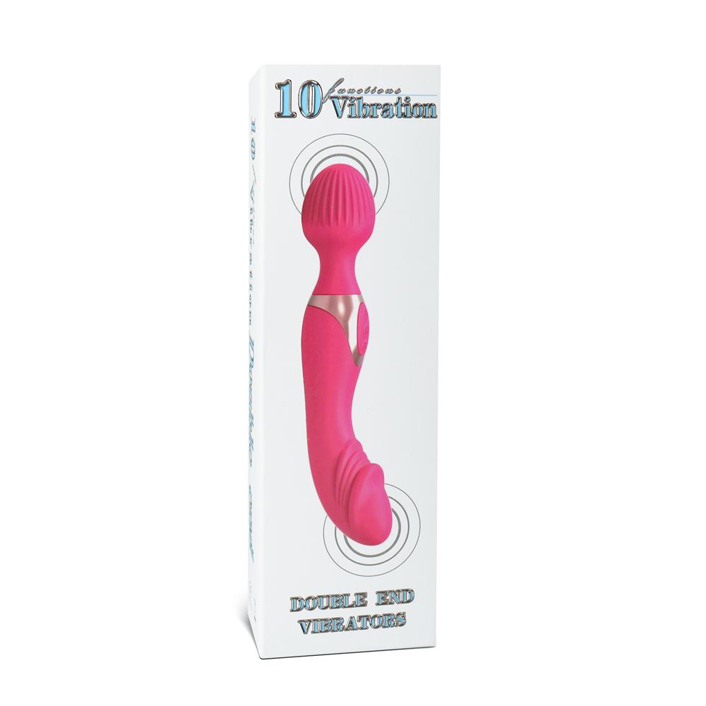 10-Speed Purple Color Silicone Double Ended Wand Massager