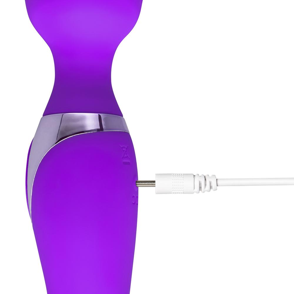 10-Speed Purple Color Silicone Double Ended Wand Massager