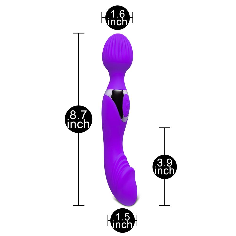 10-Speed Purple Color Silicone Double Ended Wand Massager