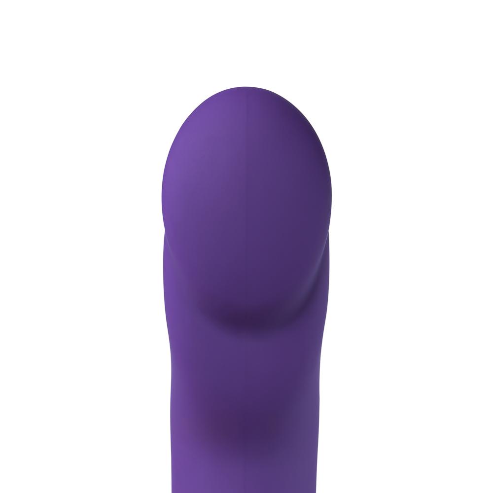 10-Speed Purple Color Silicone G-Spot Vibrator with Clitoral Massager and Heating Function