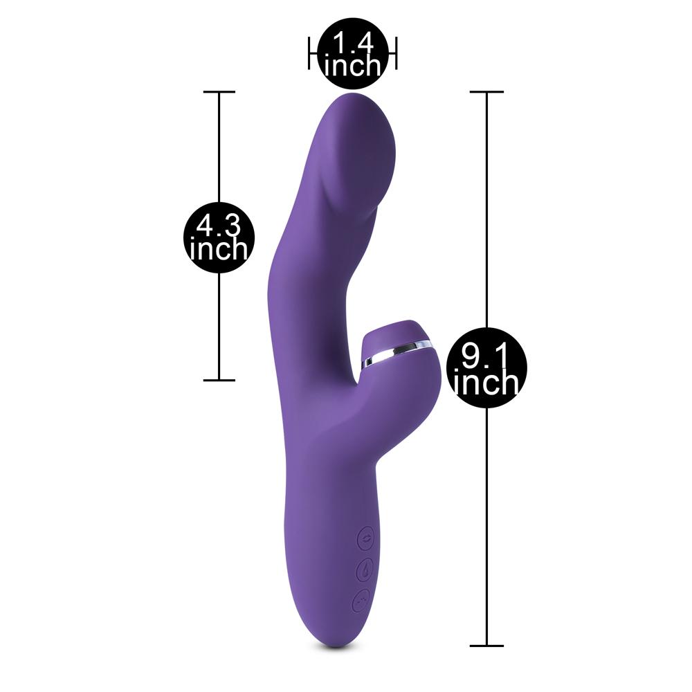 10-Speed Purple Color Silicone G-Spot Vibrator with Clitoral Massager and Heating Function