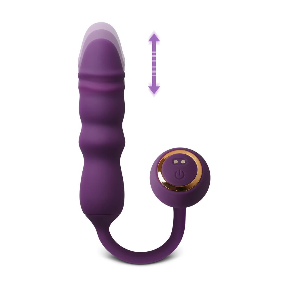 10-Speed Purple Color Silicone Thrusting Vibrator