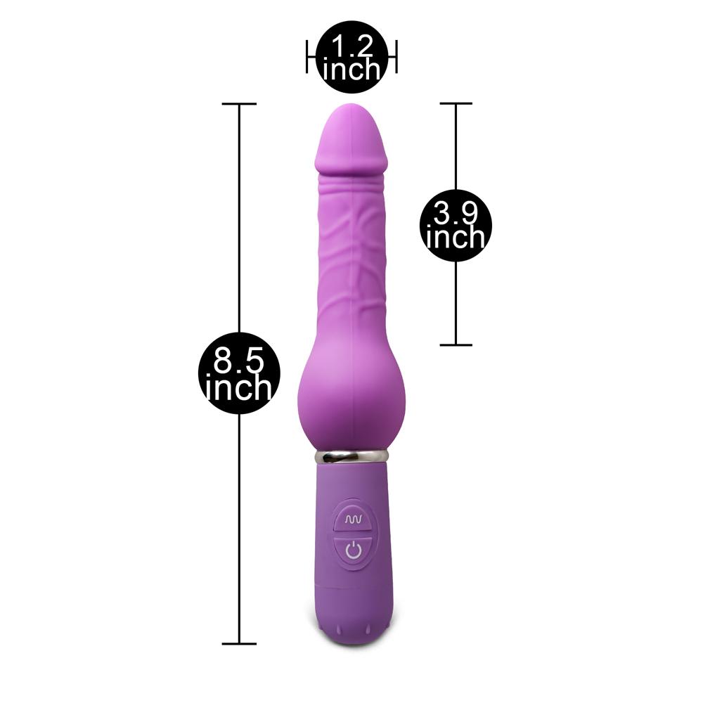 10-Speed Purple Silicone Realistic Dildo Vibrator