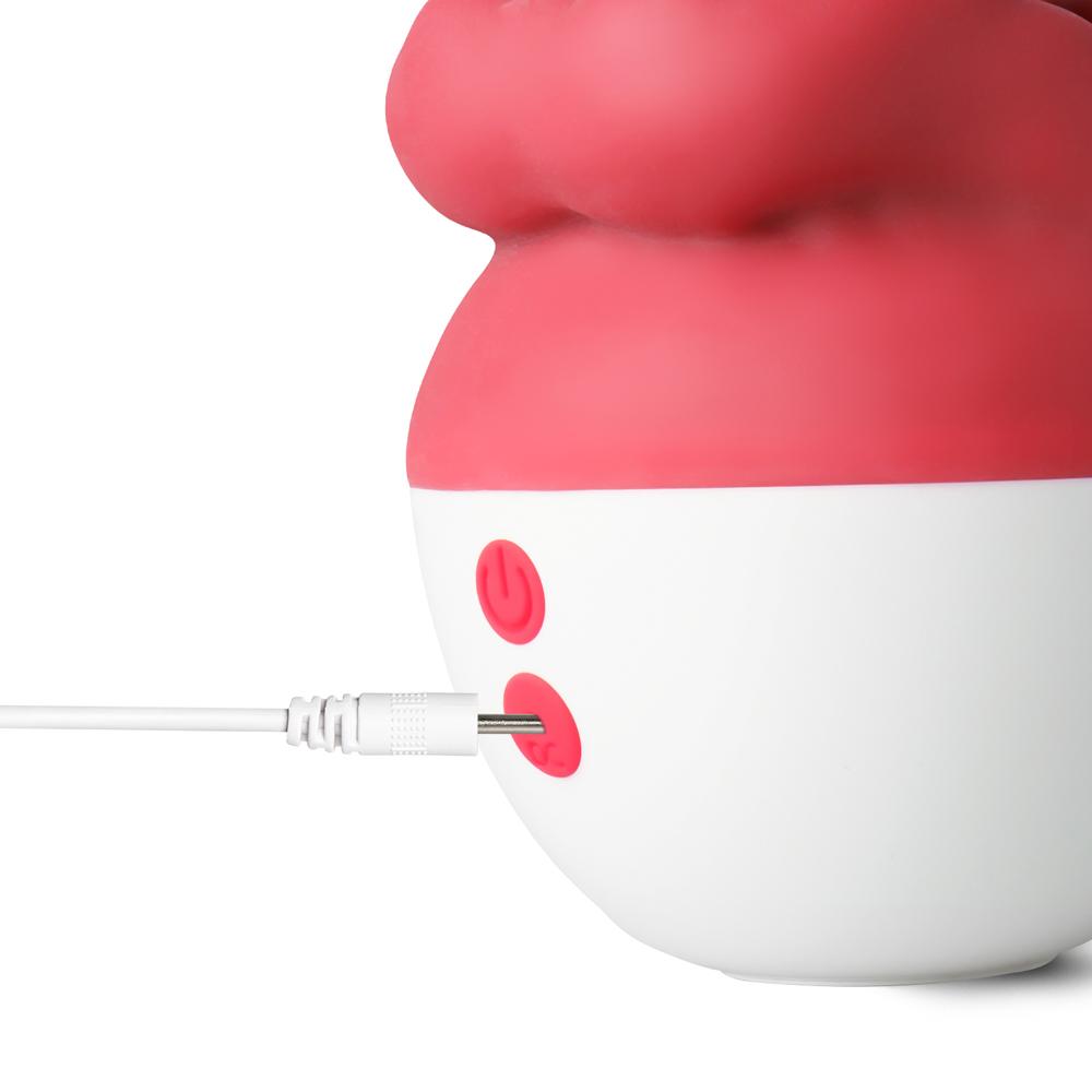 10-Speed Red Color Big Mouth Stimulator with Licking Tongue