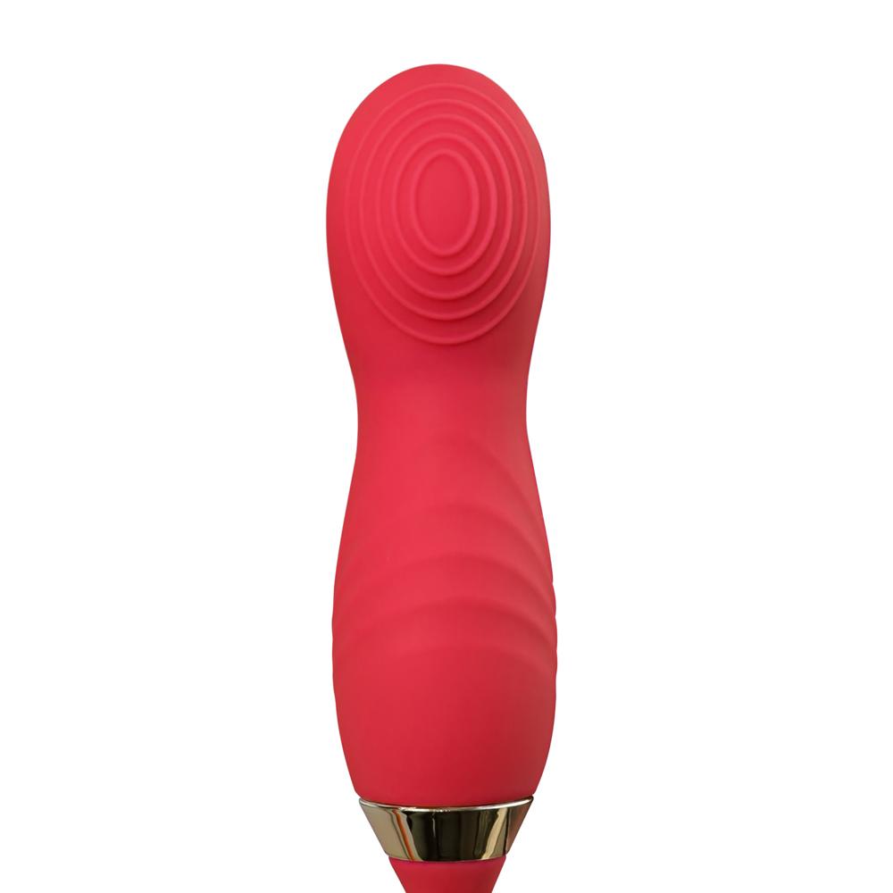 10-Speed Red Color Silicone Clitoral Rose with Tongue Licking and Wiggling Vibrator