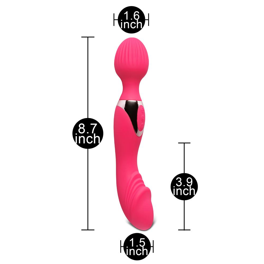 10-Speed Red Color Silicone Double Ended Wand Massager