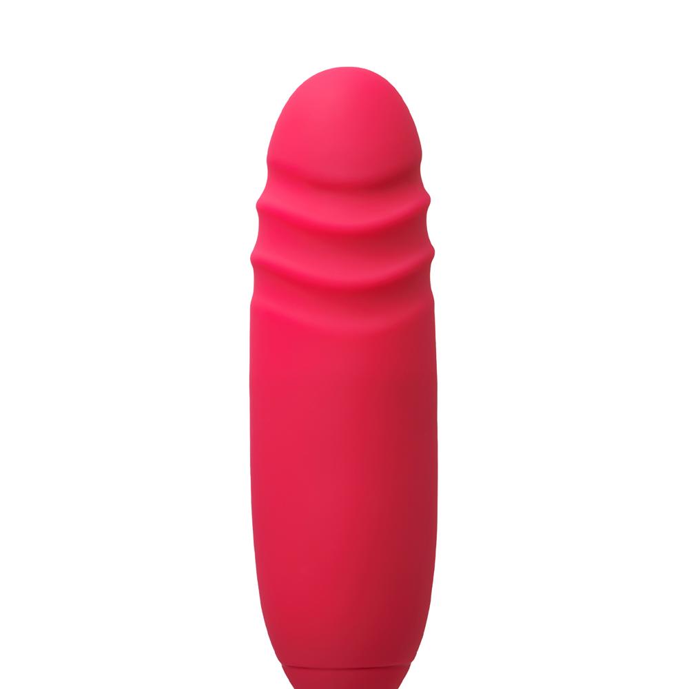 10-Speed Red Color Silicone Rose Sex Toy with Tongue and Thrusting Vibrator