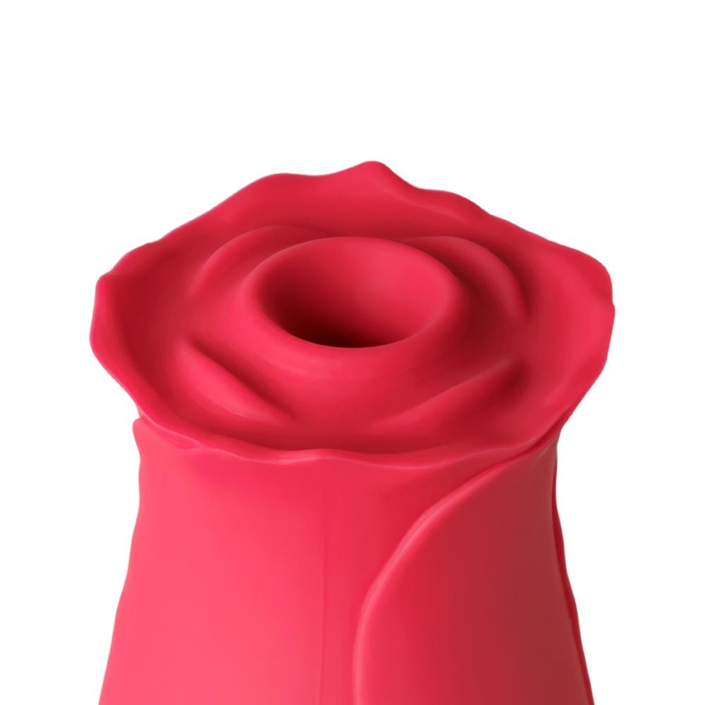 10-Speed Red Color Silicone Rose Vibrator with Thrusting Vibrator