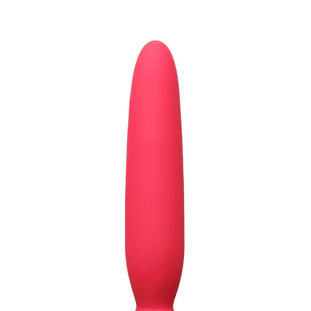 10-Speed Red Color Silicone Rose Vibrator with Thrusting Vibrator