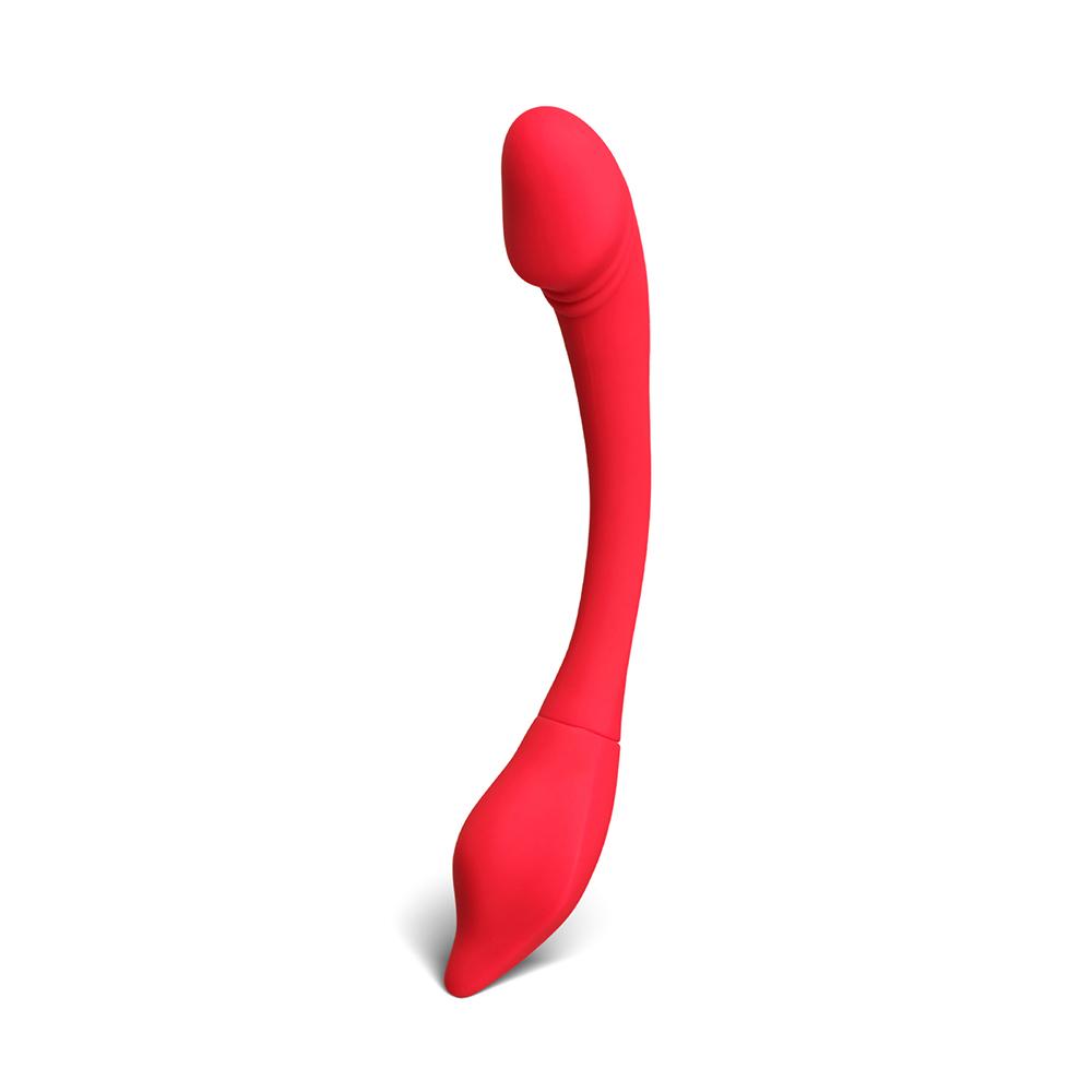 11-Speed Red Vibrator with App Control, Waterproof, USB Rechargeable, 7.88" Length, 5.12" Insertable