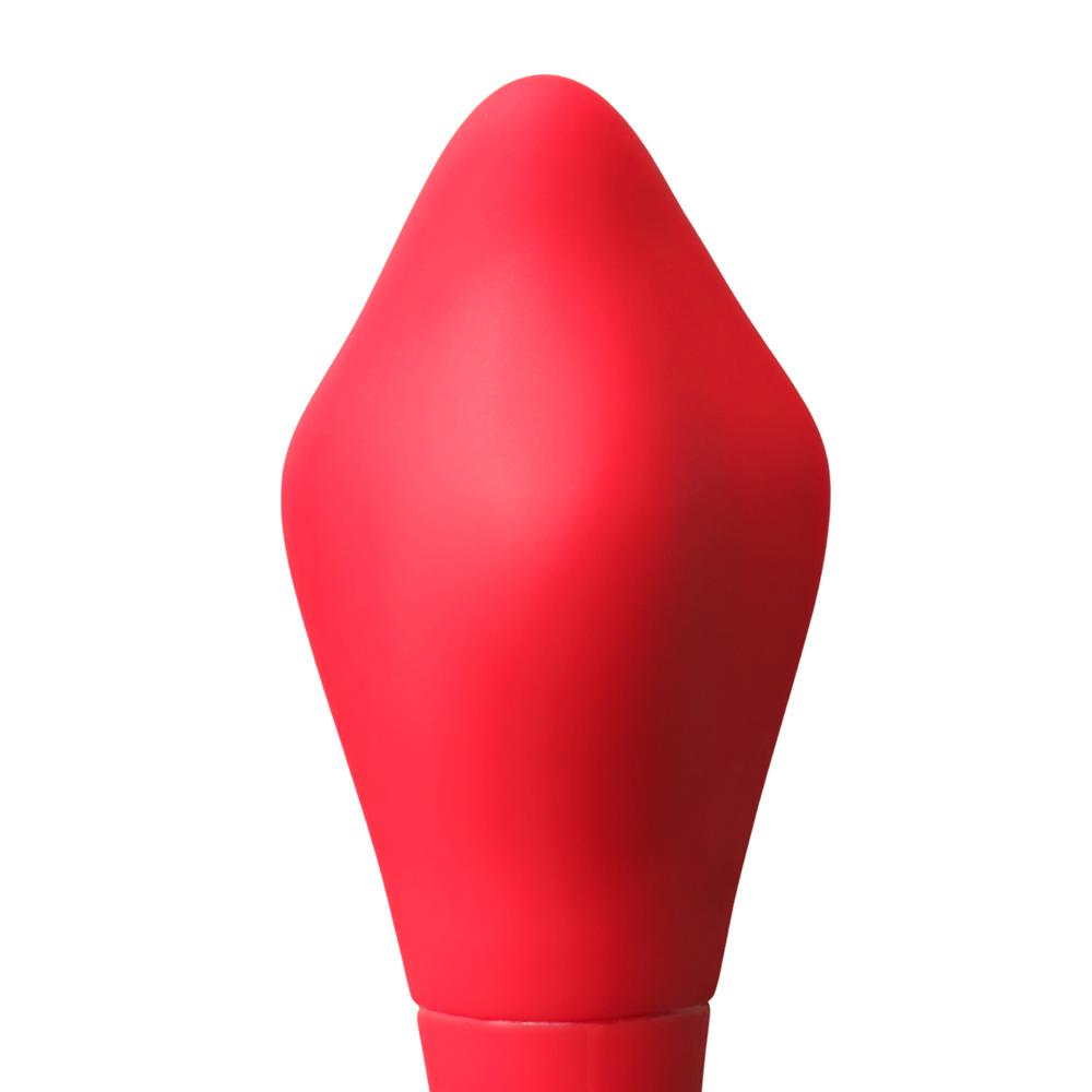 11-Speed Red Vibrator with App Control, Waterproof, USB Rechargeable, 7.88" Length, 5.12" Insertable