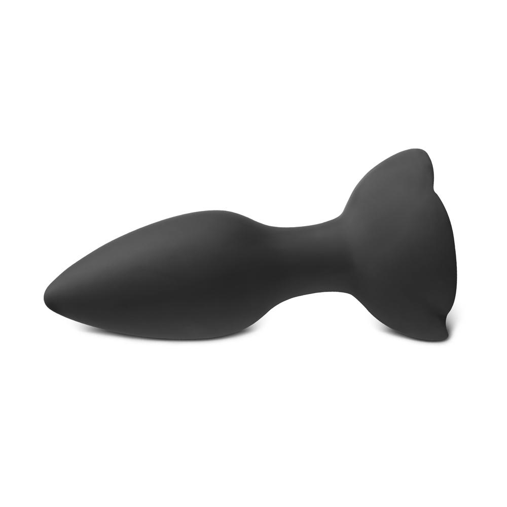 10-Speed Remote Control Black Silicone Vibrating Anal Plug with Rose Base