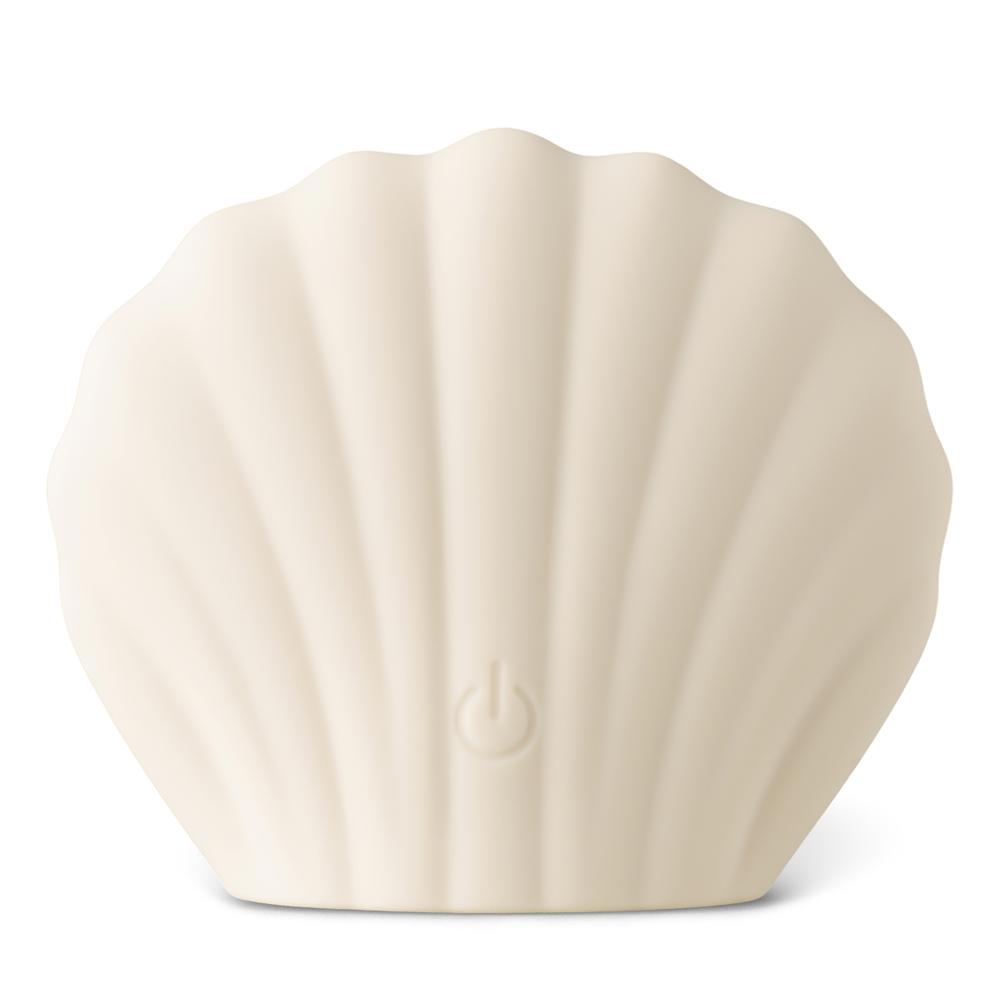 10-Speed Shell Shape White Silicone Rechargeable Vibrating Massager