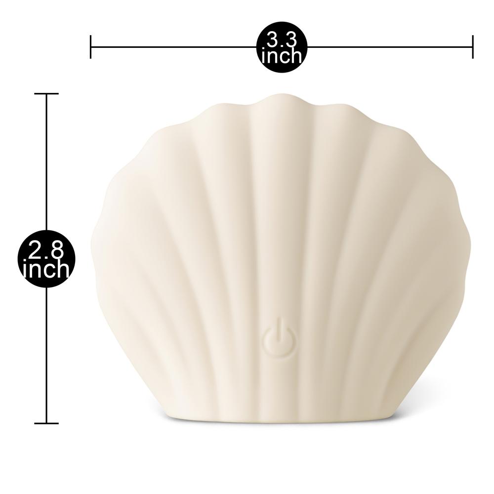 10-Speed Shell Shape White Silicone Rechargeable Vibrating Massager