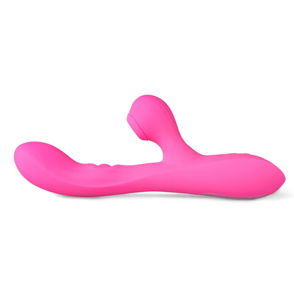 10-Speed Silicone Rabbit Vibrator with Tapping and Sucking Function