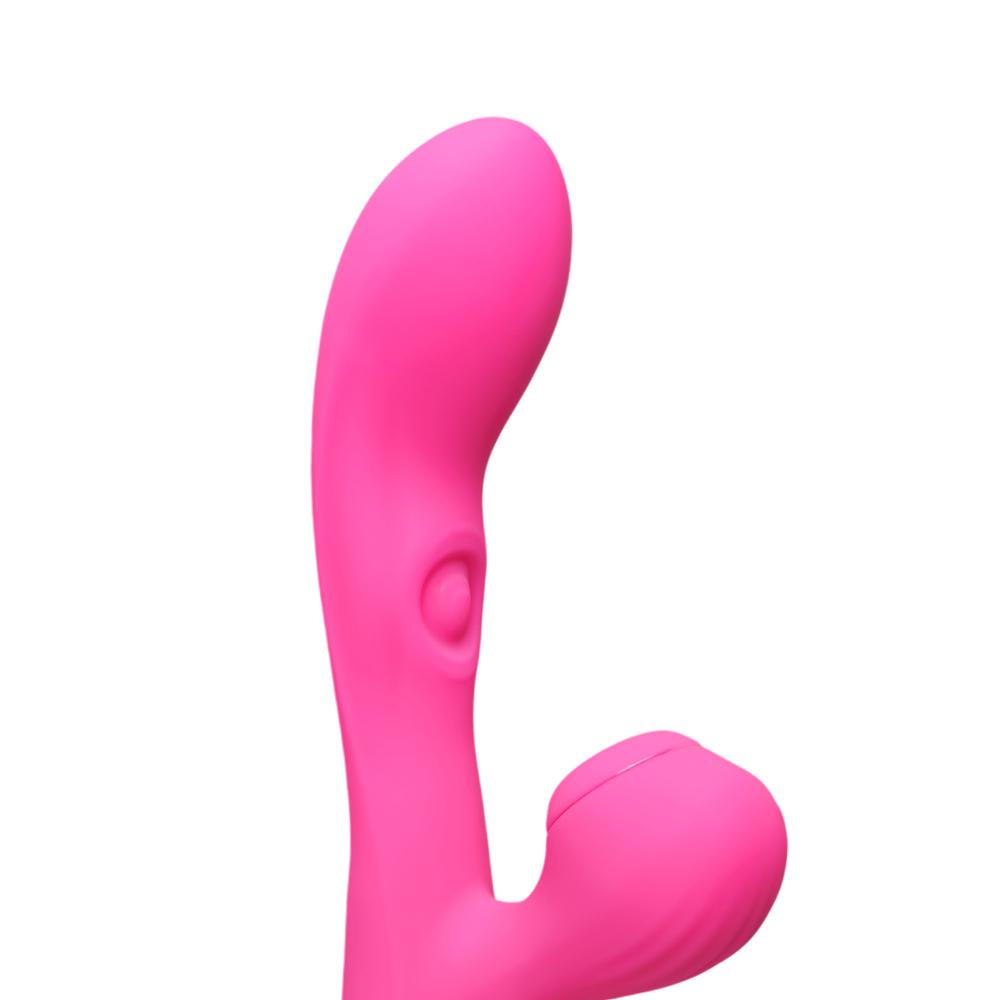 10-Speed Silicone Rabbit Vibrator with Tapping and Sucking Function