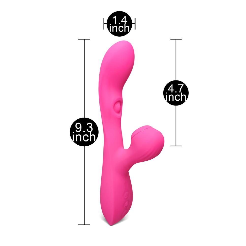 10-Speed Silicone Rabbit Vibrator with Tapping and Sucking Function