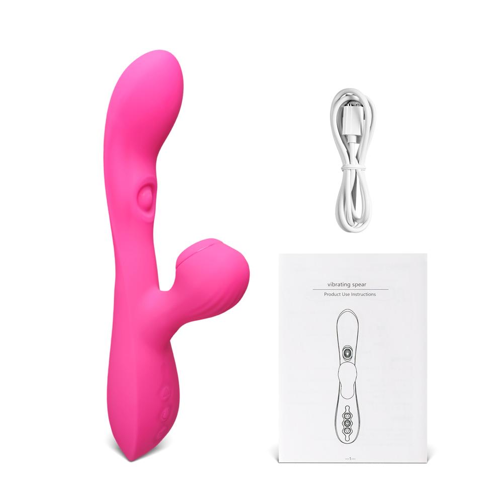 10-Speed Silicone Rabbit Vibrator with Tapping and Sucking Function