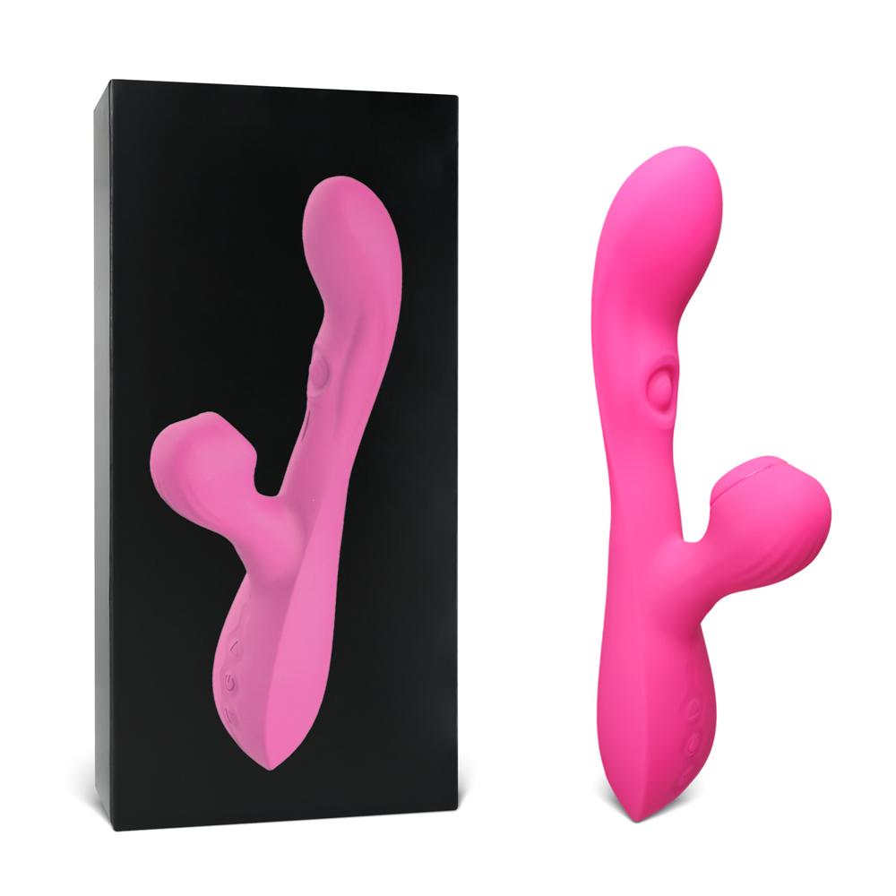 10-Speed Silicone Rabbit Vibrator with Tapping and Sucking Function