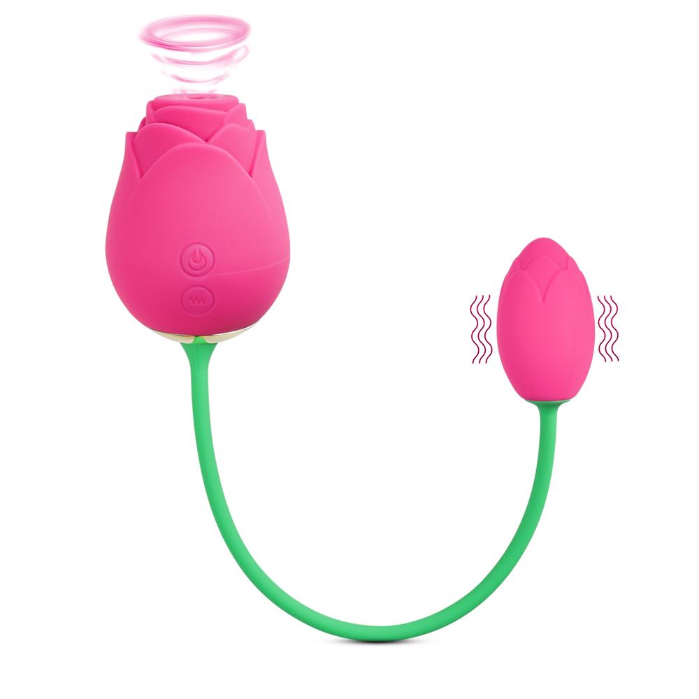 10-Speed Silicone Rose Clitoral Sucking with Vibrating Egg