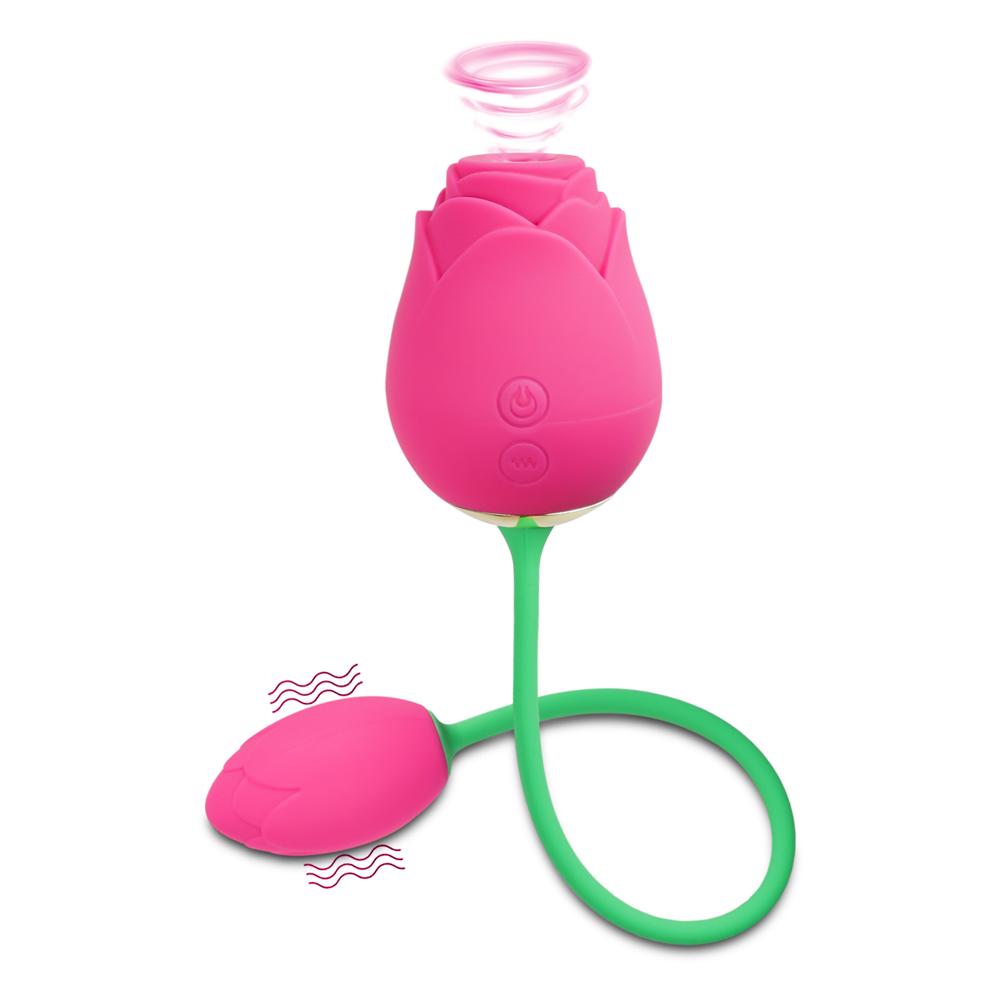 10-Speed Silicone Rose Clitoral Sucking with Vibrating Egg