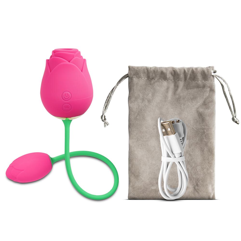 10-Speed Silicone Rose Clitoral Sucking with Vibrating Egg