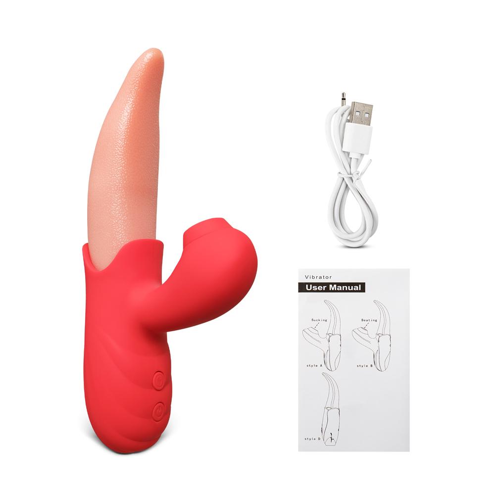 10-Speed Silicone Vibrating Tongue with Sucking Function