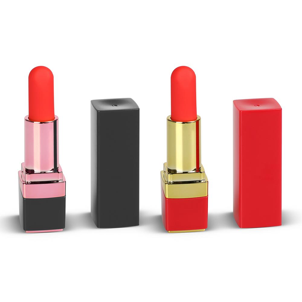 10 Speeds Black Color Rechargeable Silicone Vibrating Lipstick