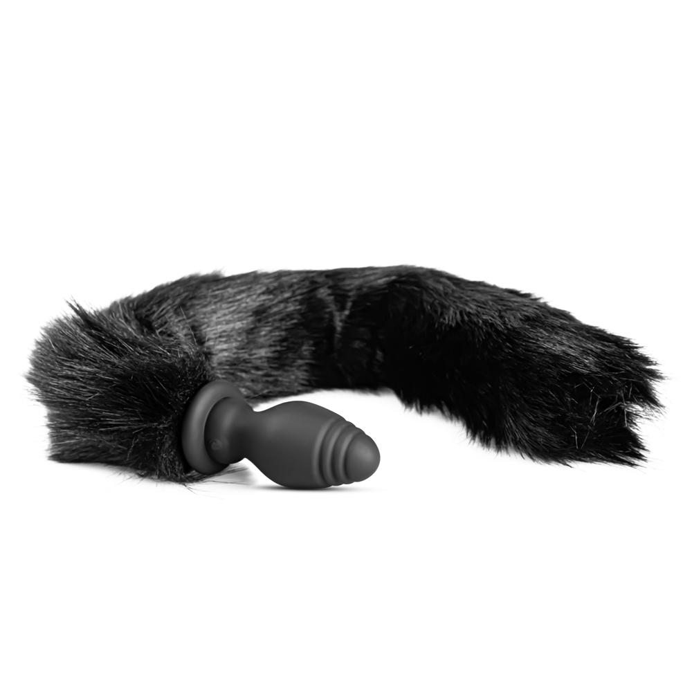 10 Speeds Black Tail Remote Control Rechargeable Vibrating Butt Plug