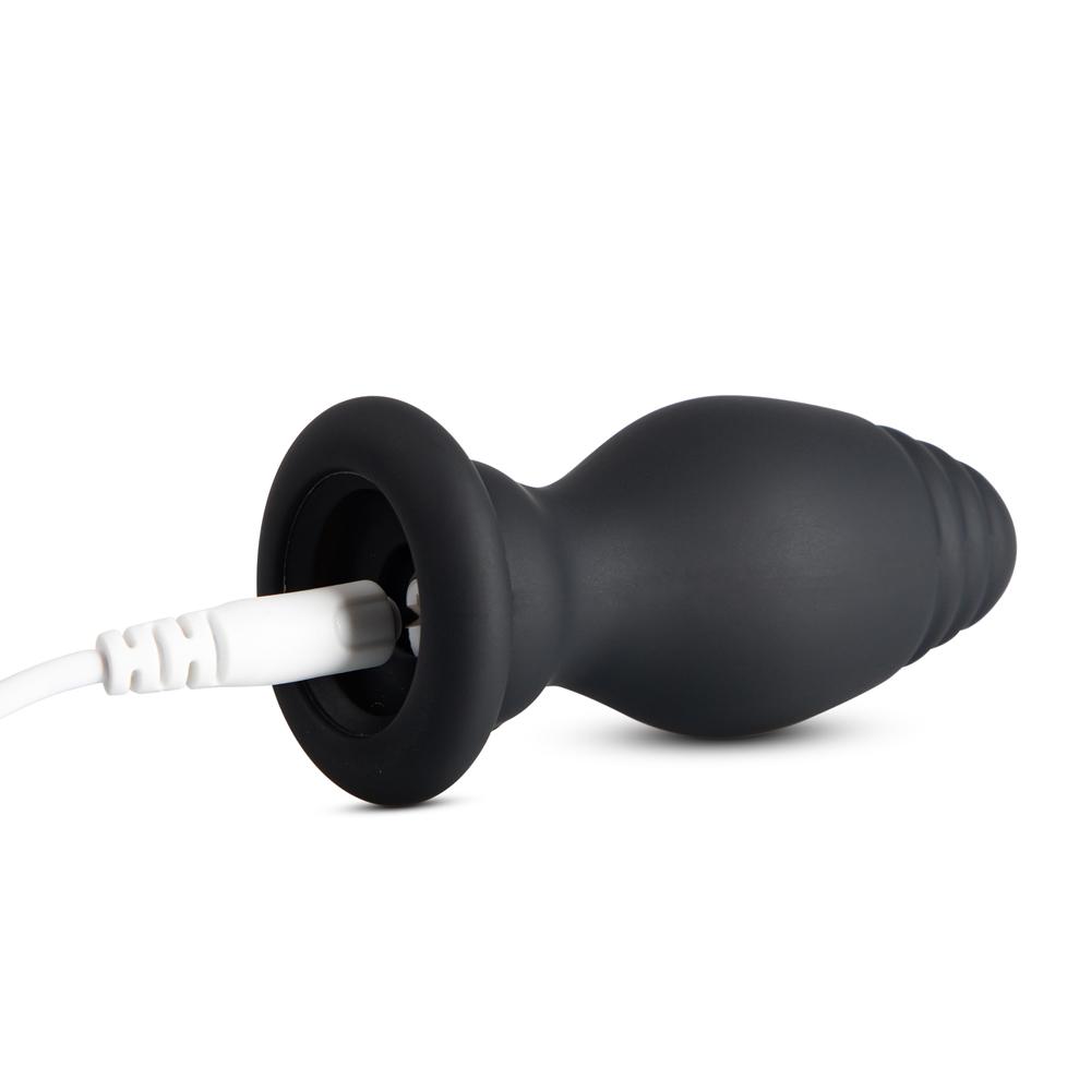 10 Speeds Black Tail Remote Control Rechargeable Vibrating Butt Plug