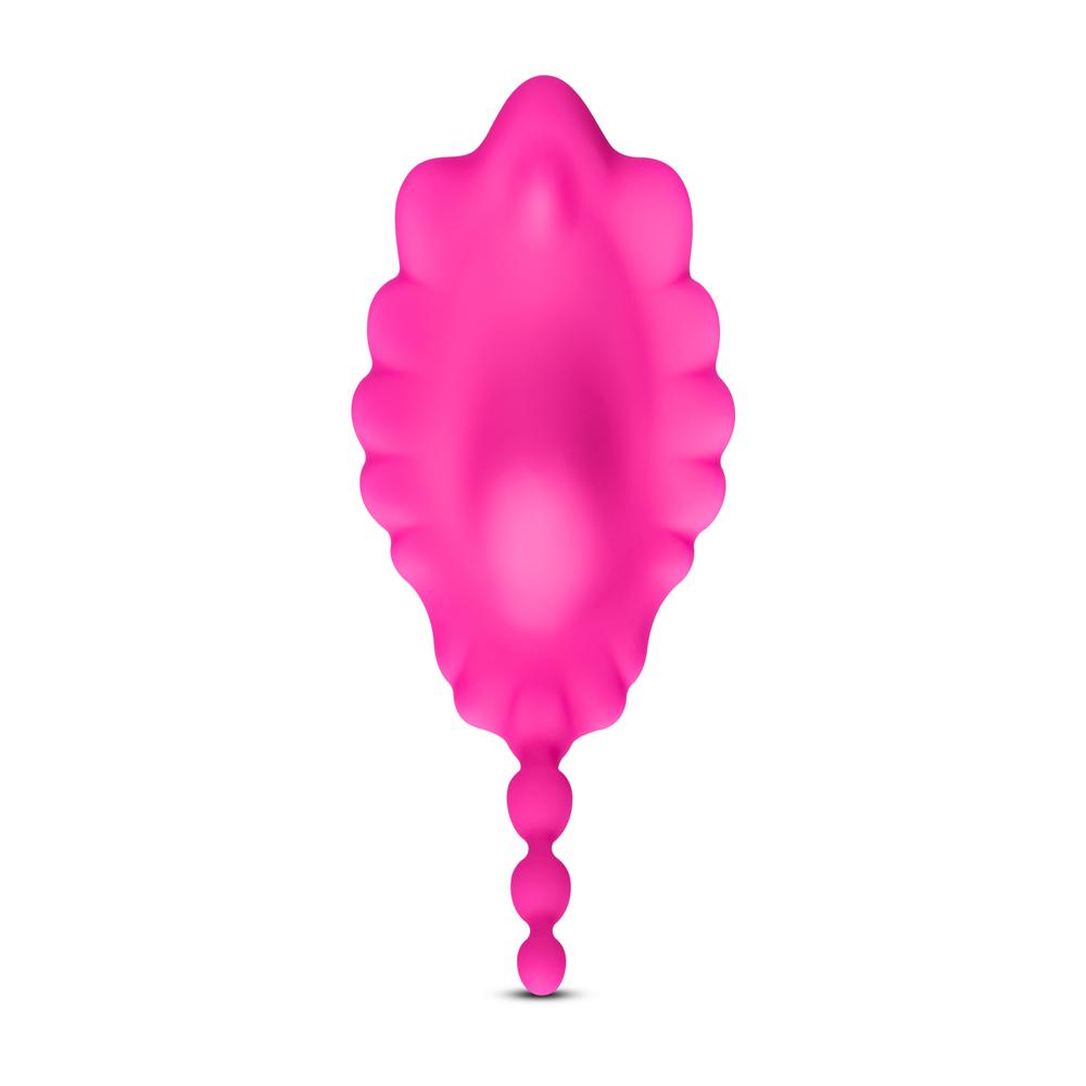 10 Speeds Magenta Color Remote Control Silicone Wearable Panty Vibrator with Beads