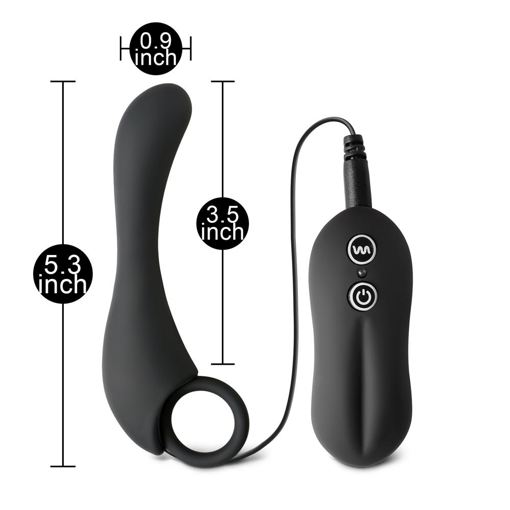 10 Speeds Medical Grade Silicone Prostate Stimulator in Black Color