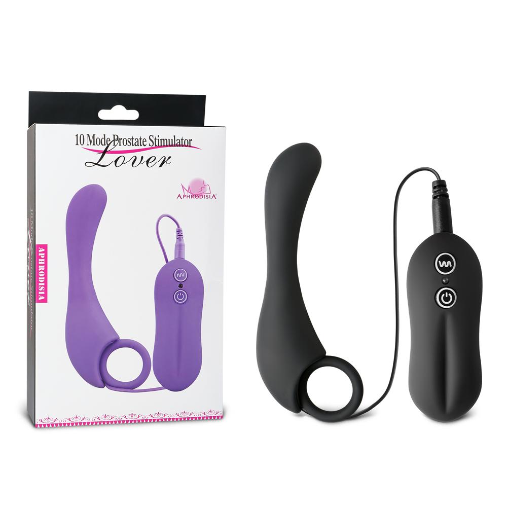 10 Speeds Medical Grade Silicone Prostate Stimulator in Black Color