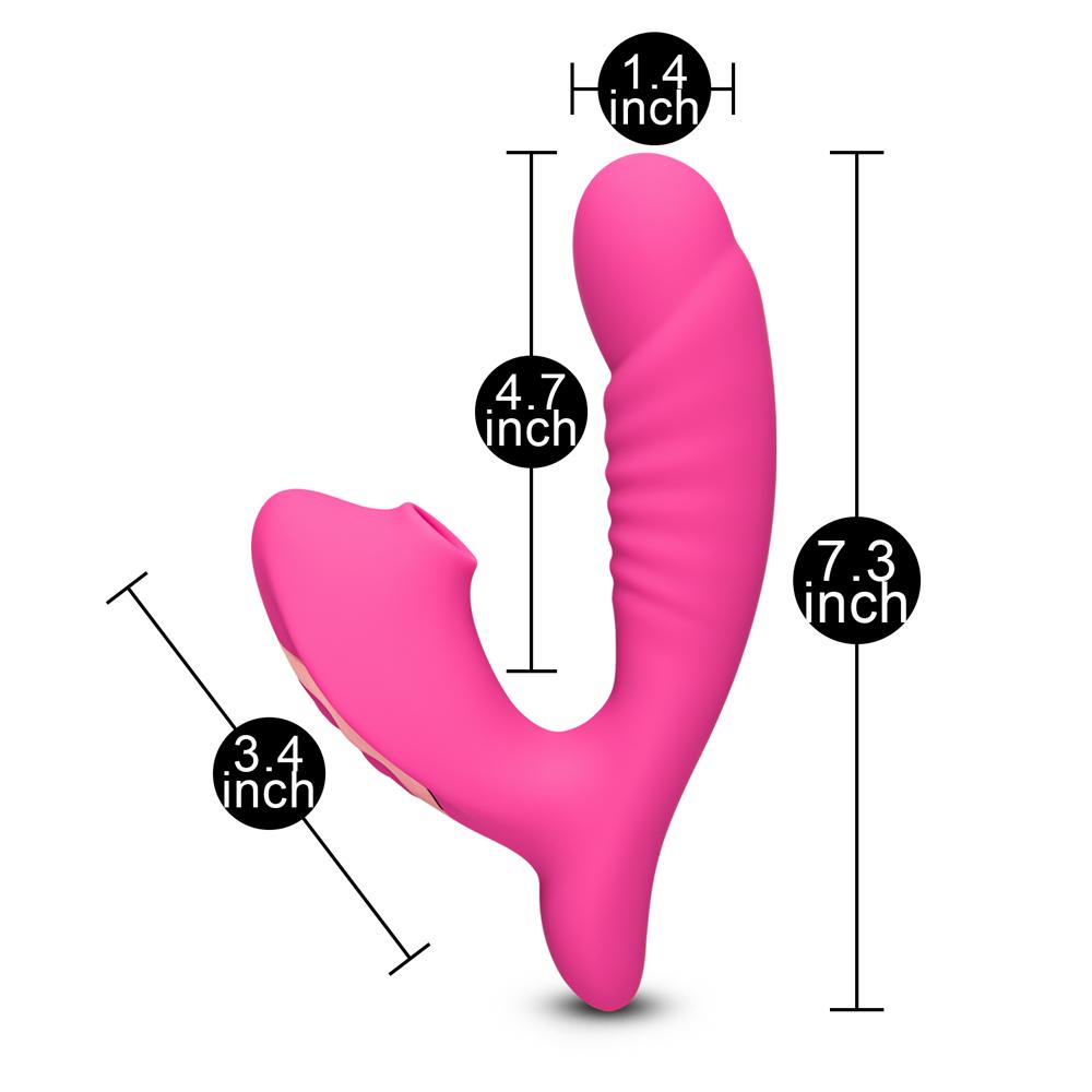 10 Speeds Pink Color Clitoral Sucking Stimulator with Penis Shape Vibrator