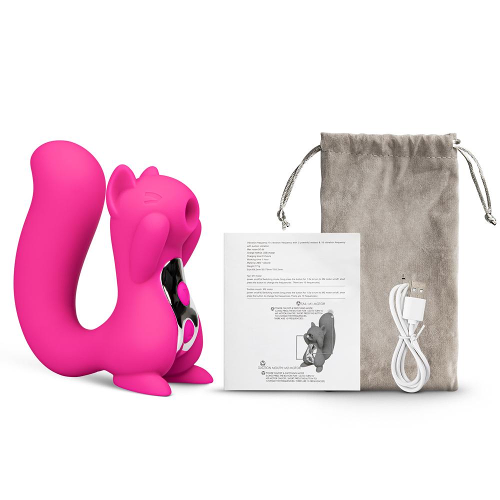 10 Speeds Pink Color Silicone Squirrel Clitoral Sucking Massager