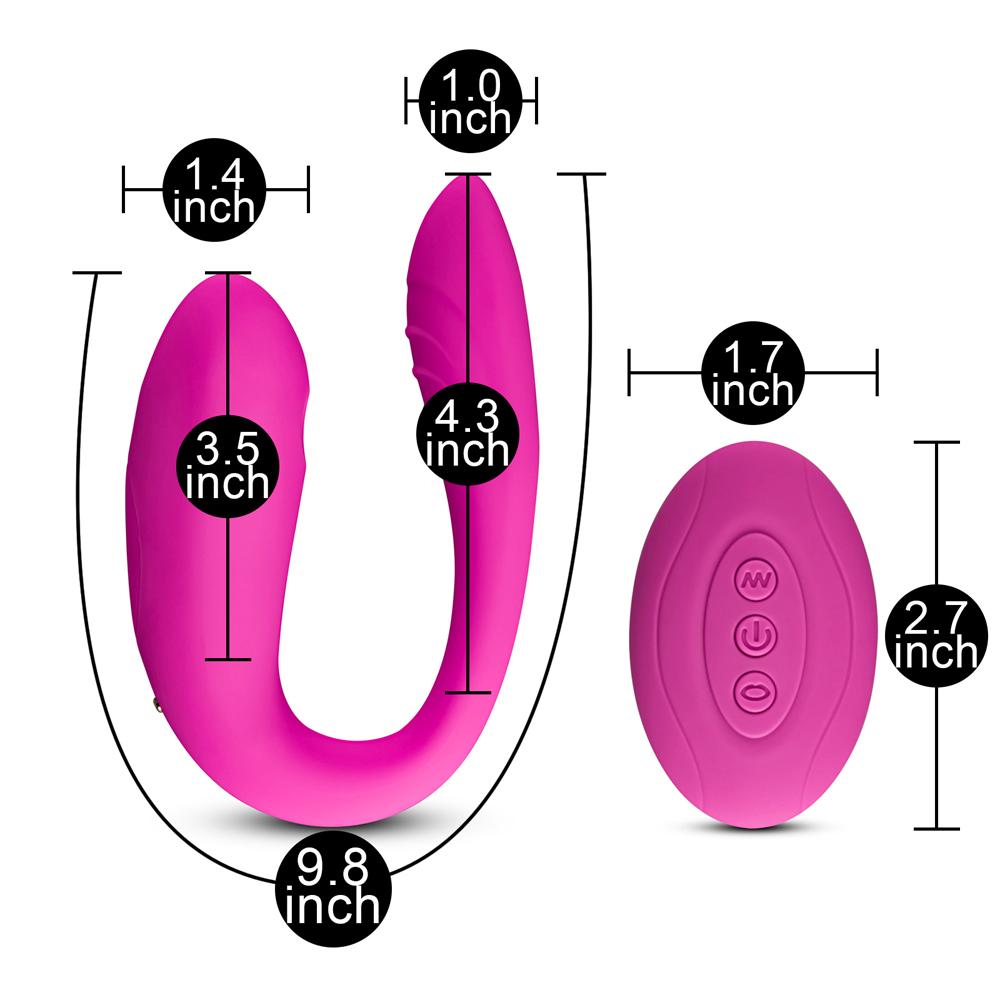 10 Speeds Pink Remote Control Rechargeable Clitoral and Couple Vibrator with Sucking Function