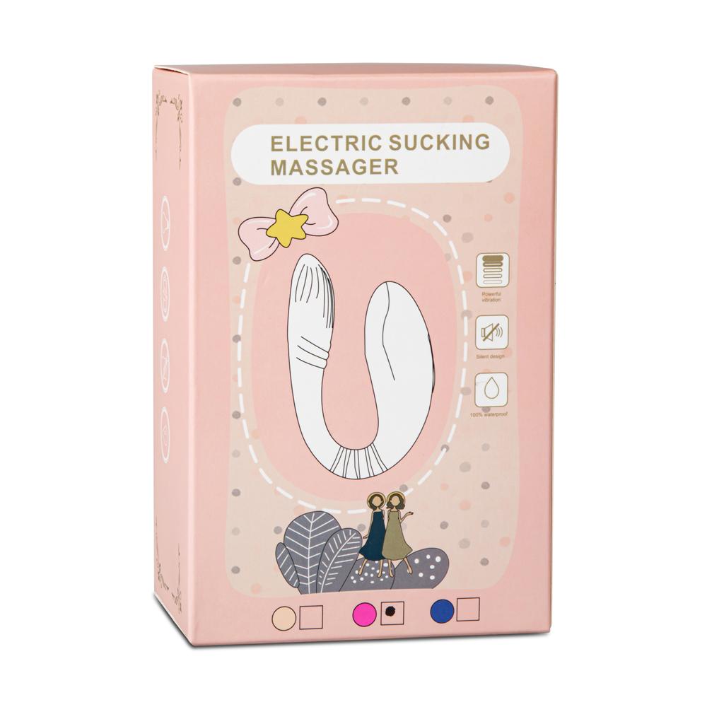 10 Speeds Pink Remote Control Rechargeable Clitoral and Couple Vibrator with Sucking Function