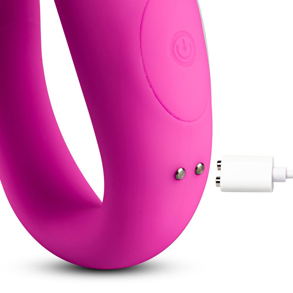 10 Speeds Pink Remote Control Rechargeable Clitoral and Couple Vibrator with Sucking Function