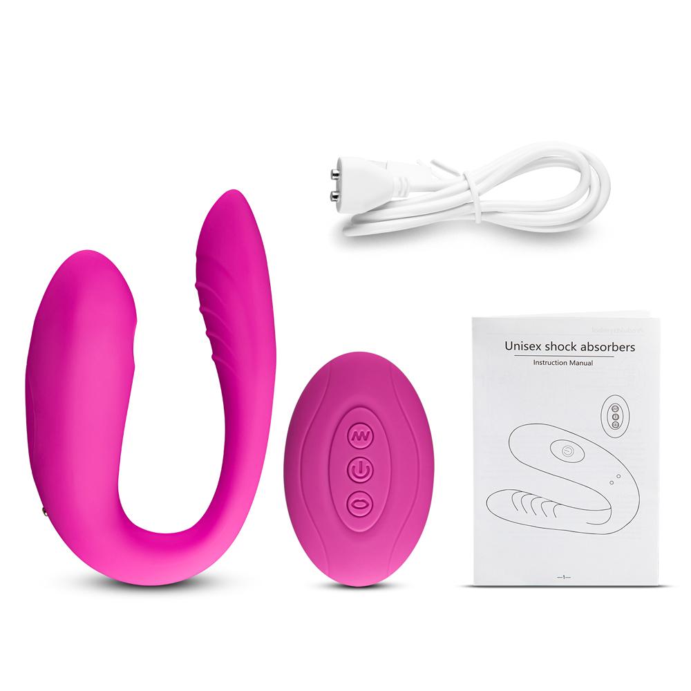 10 Speeds Pink Remote Control Rechargeable Clitoral and Couple Vibrator with Sucking Function