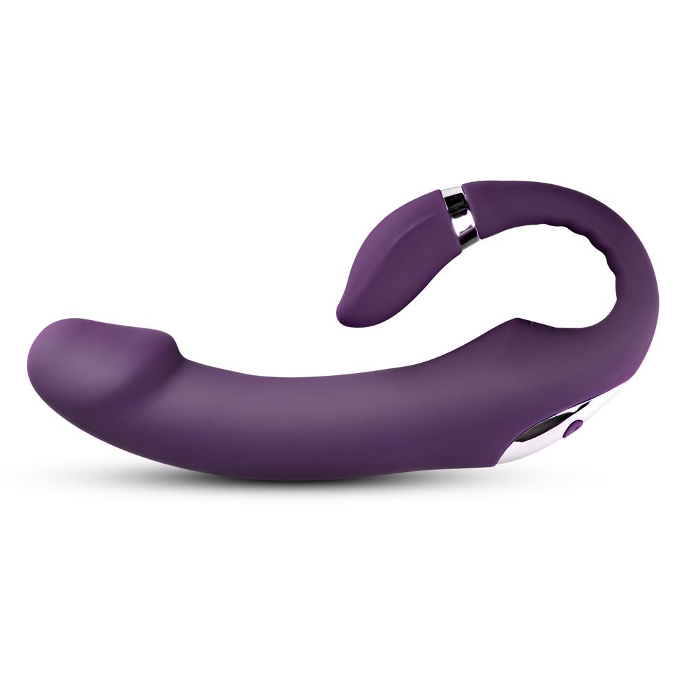 10 Speeds Purple Color Rechargeable Silicone Penis Shape Vibrator with Picking Function