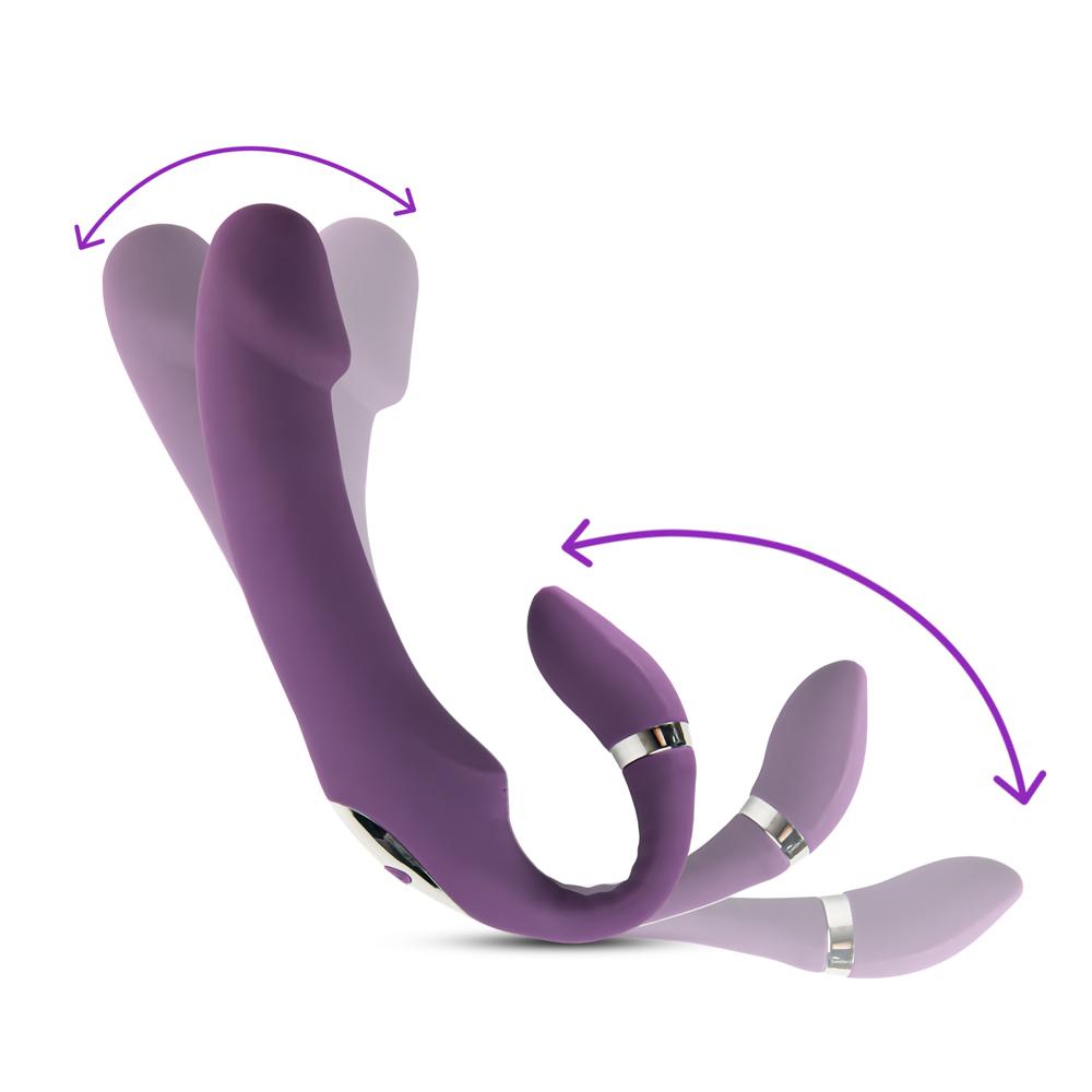 10 Speeds Purple Color Rechargeable Silicone Penis Shape Vibrator with Picking Function