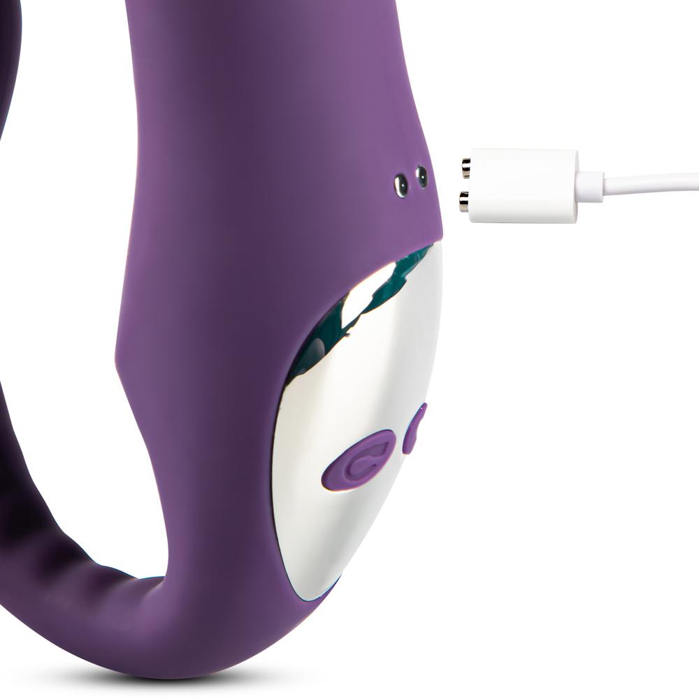 10 Speeds Purple Color Rechargeable Silicone Penis Shape Vibrator with Picking Function