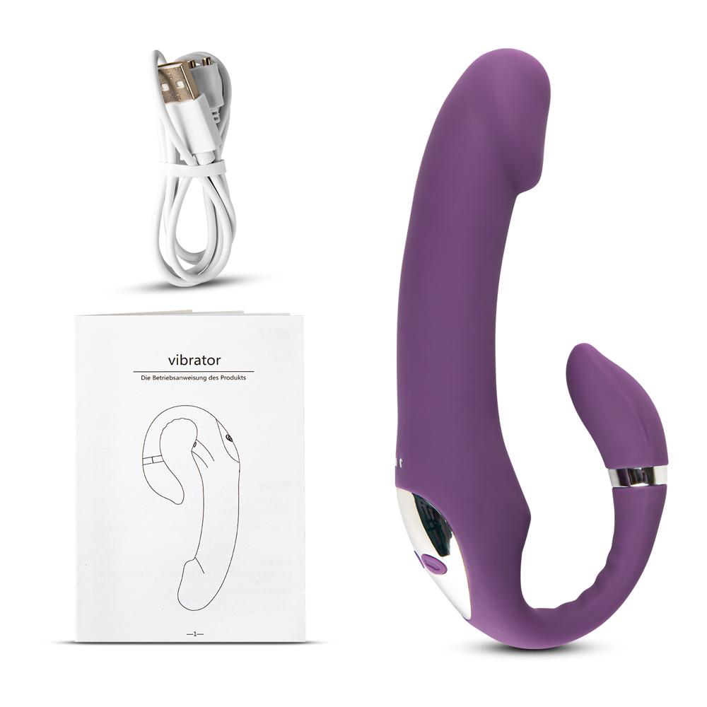 10 Speeds Purple Color Rechargeable Silicone Penis Shape Vibrator with Picking Function